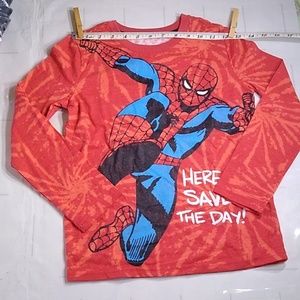 #453 Size Youth 7 Spider Man Long Sleeve Tee Shirt